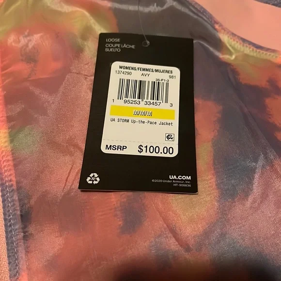 Under Armour Pastel Swirl Dye Half Zip Hoodie Windbreaker - Picture 5 of 7